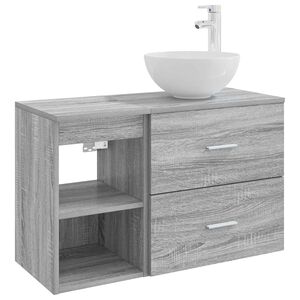 vidaXL Set de mobilier pentru baie 2 pcs Sonoma gri Lemn prelucrat