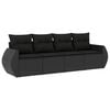 vidaXL Set mobilier de grădină cu perne, 4 piese, negru, poliratan