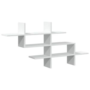 vidaXL Raft de perete, alb, 124,5x18x60,5 cm, lemn prelucrat