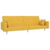 vidaXL Canapea extensibilă 2 locuri, cu taburet, galben, textil