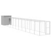 vidaXL Coteț pui cu incintă gri deschis 165x1271x181cm oțel galvanizat