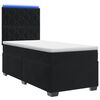 vidaXL Pat boxspring cu saltea cu benzi LED Negru 80 x 200 cm Catifea