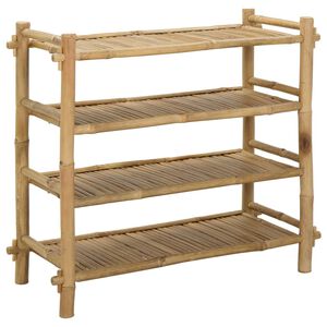 vidaXL Raft pentru &icirc;ncălțăminte cu raft natural 4 niveluri Bambus