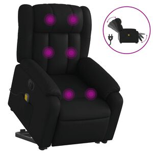 vidaXL Fotoliu electric masaj rabatabil cu ridicare, negru