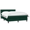 vidaXL Pat box spring cu saltea, verde &icirc;nchis, 160x220 cm, catifea