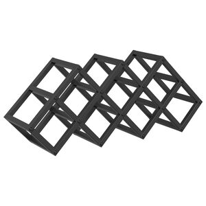 vidaXL Raft pentru vin Stejar Negru 63 x 16,5 x 25 cm
