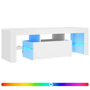 vidaXL Comodă TV cu lumini LED, alb, 120x35x40 cm
