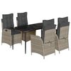 vidaXL Set mobilier de grădină cu perne, 5 piese gri deschis poliratan