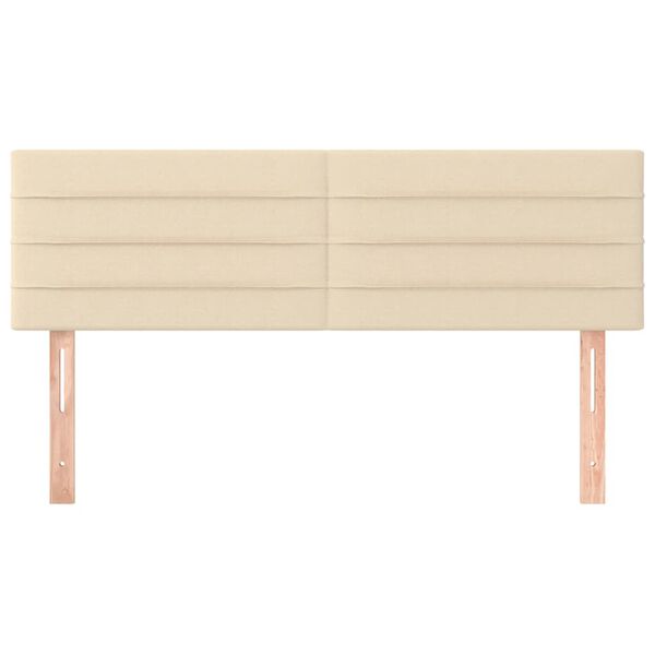vidaXL Tăblii de pat, crem, 144x5x78/88 cm, textil