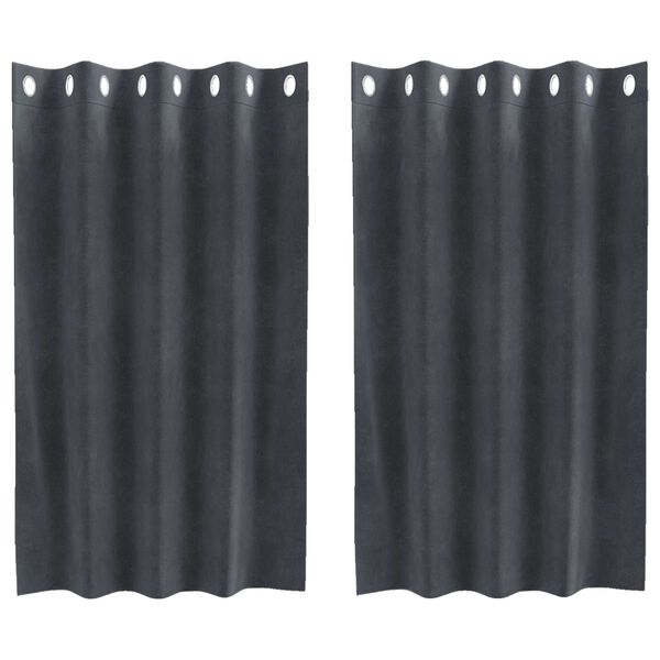 vidaXL Perdele cu perdele 2 pcs Gri deschis 140 x 140 cm Catifea
