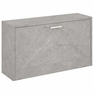 vidaXL Bancheta pantofar, gri beton, 80x24x45 cm, lemn compozit