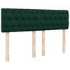vidaXL Pat box spring cu saltea, verde &icirc;nchis, 160x200 cm, catifea