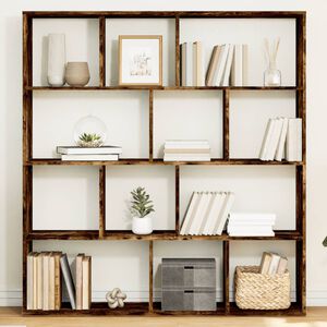 vidaXL Bibliotecă, stejar fumuriu, 132x29x141,5 cm, lemn prelucrat