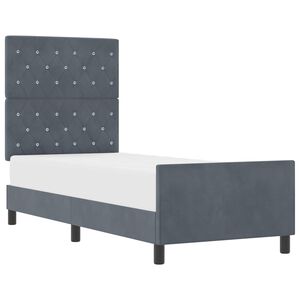 vidaXL Pat cu arcuri cu headboard Gri &icirc;nchis 80 x 200 cm Catifea