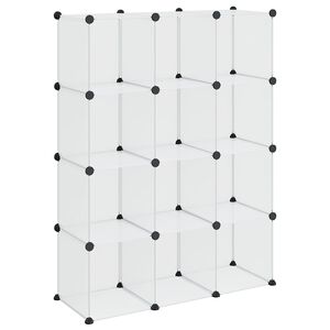 vidaXL Organizator cub de depozitare, 12 cuburi, transparent, PP