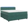 vidaXL Pat boxspring cu saltea Verde &icirc;nchis 200 x 200 cm Catifea