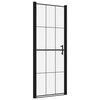 vidaXL Ușă de duș, negru, 91 x 195 cm, sticlă securizată