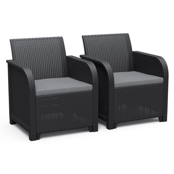 Keter Scaune de grădină "Rosalie", 2 buc., grafit