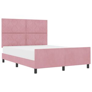 vidaXL Pat cu arcuri cu headboard Roz 160 x 200 cm Catifea