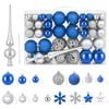 vidaXL Set de globuri de Crăciun 111 buc. Albastru și argintiu 6 cm