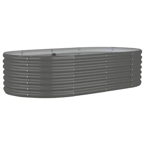 vidaXL Strat &icirc;nălțat grădină gri 152x80x36cm oțel galvanizat