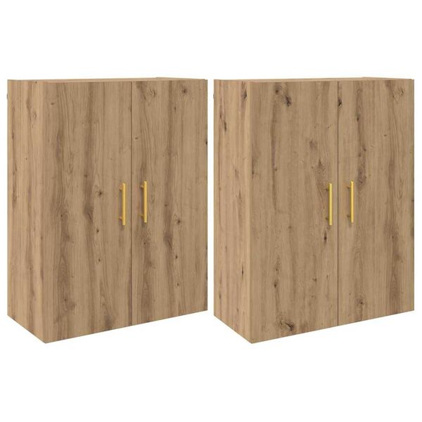 vidaXL Dulap montat pe perete 2 pcs Stejar Artizanal 69,5 x 34 x 90 cm