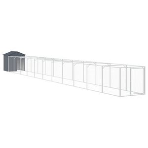 vidaXL Cușcă c&acirc;ine cu acoperiș antracit 117x1221x123cm oțel galvanizat