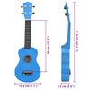 vidaXL Set ukulele Soprano pentru copii, cu husă, bleu, 23"