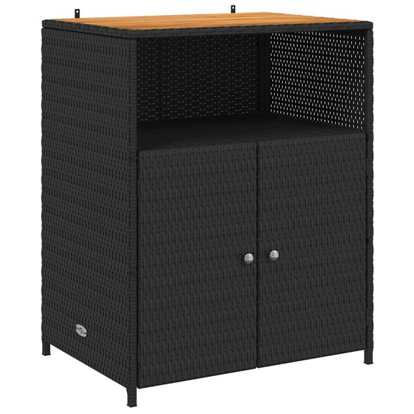 vidaXL Dulap cu raft Negru 70 x 50 x 87 cm Poliester și Rattan Roly