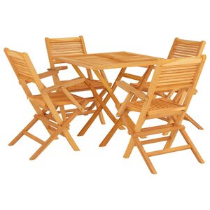 vidaXL Set masă pentru grădină, lemn masiv de tec, 5 piese
