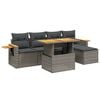 vidaXL Set mobilier grădină cu perne, 6 piese, gri, poliratan