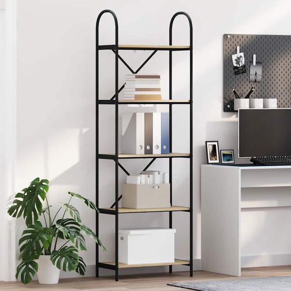 vidaXL Raft pentru cărți Stejar Sonoma 60 x 30 x 183 cm Lemn compozit