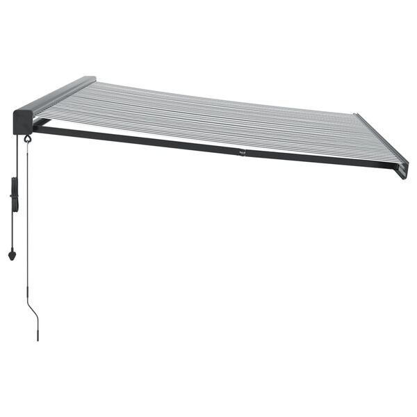 vidaXL Copertină retractabilă antracit/alb, 4x3 m, textil/aluminiu