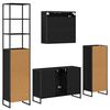 vidaXL Set de mobilier pentru baie cu raft Stejar Negru Lemn compozit