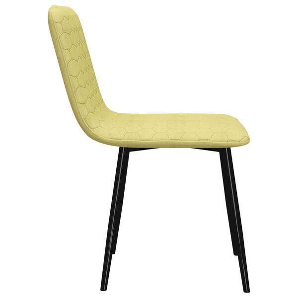 vidaXL Scaune de bucătărie, 2 buc., verde, material textil