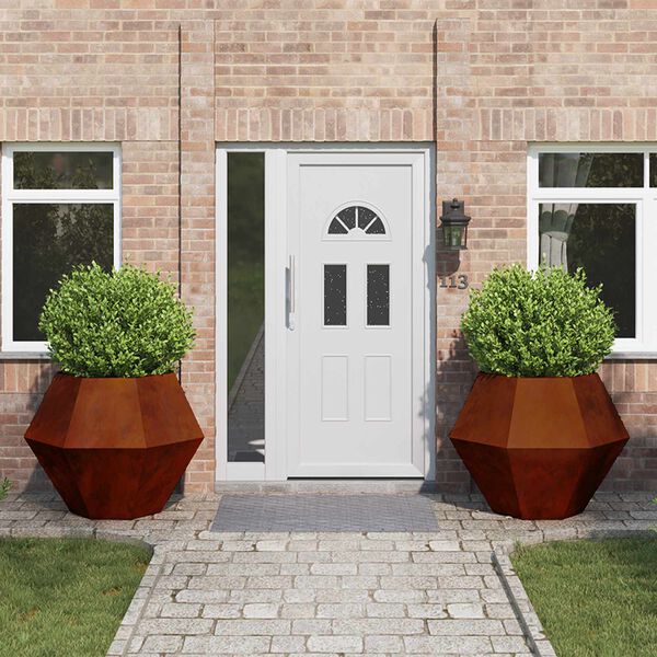 vidaXL Jardinieră 2 pcs Ruginit 100 x 100 x 80 cm