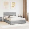 vidaXL Cadru de pat cu headboard Gri Sonoma 150 x 200 cm Lemn compozit