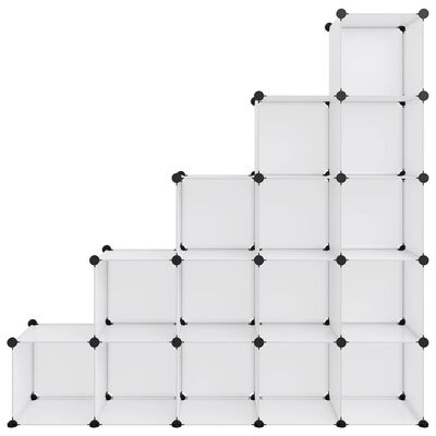 vidaXL Organizator cub de depozitare, 15 cuburi, transparent, PP
