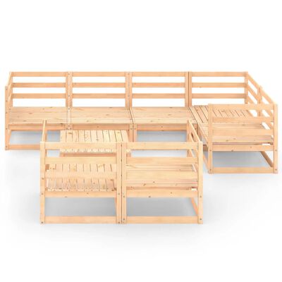 vidaXL Set mobilier de grădină, 8 piese, lemn masiv de pin