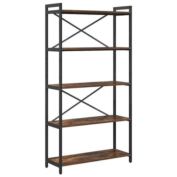 vidaXL Raft pentru cărți Stejar fumuriu 80 x 30 x 155 cm Lemn compozit