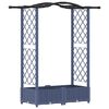 vidaXL Pat Ridicat cu Trellis și Acoperiș Gri 124 x 40 x 123 cm PP