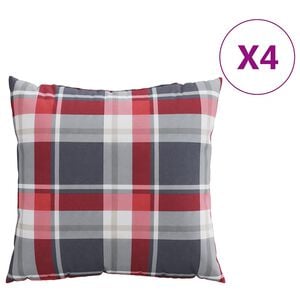 vidaXL Perne canapea 4 buc. model carouri roșii 40x40 cm, material textil