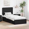 vidaXL Cadru de pat cu headboard Negru 75 x 190 cm Lemn compozit