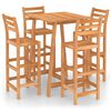 vidaXL Set mobilier bar de exterior, 5 piese, lemn masiv de acacia