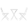 vidaXL Set Bistro de Grădină 3 pcs Alb Oțel