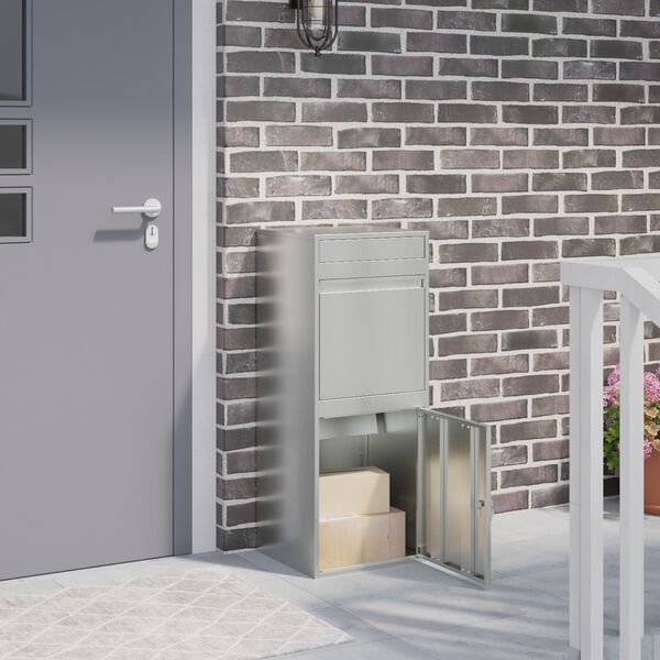 vidaXL Cutie pentru colet Negru 41 x 38 x 103 cm Oțel Galvanizat