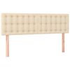 vidaXL Pat box spring cu saltea, crem, 140x200 cm, textil