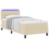 vidaXL Pat cu arcuri cu saltea cu headboard Crem 80 x 200 cm țesătură