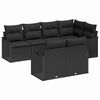 vidaXL Set de canapele pentru grădină 7 buc. Negru poliratan