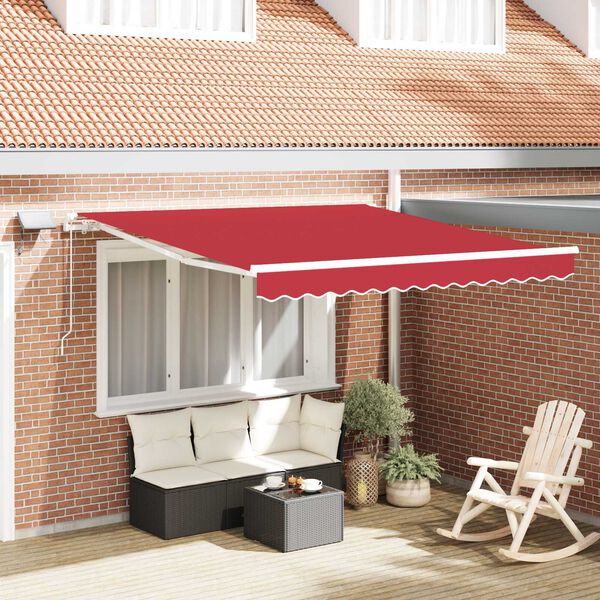 vidaXL Cortina Retractabilă Roșu 300 x 250 cm Material textil și oțel